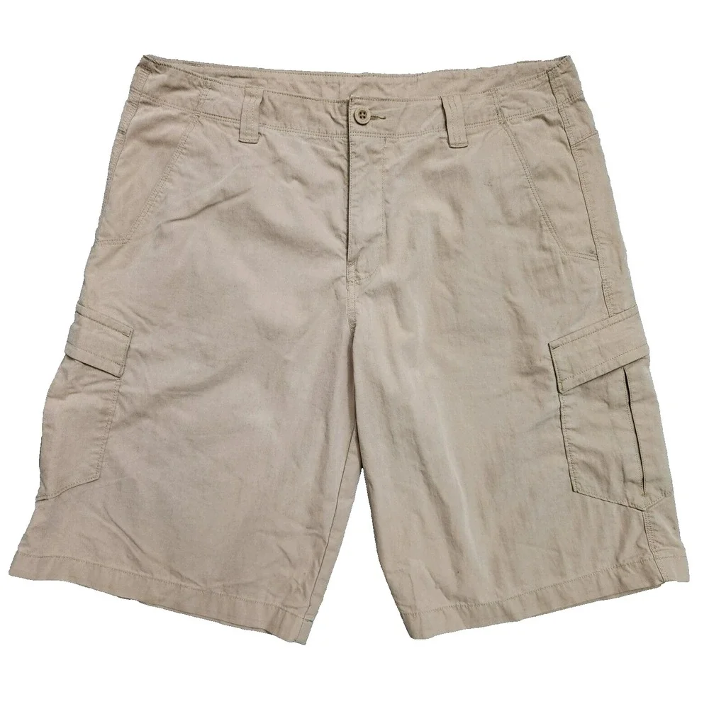 The North Face Cargo Shorts Men's 34 Beige Cotton Nylon Outdoor Lightweight